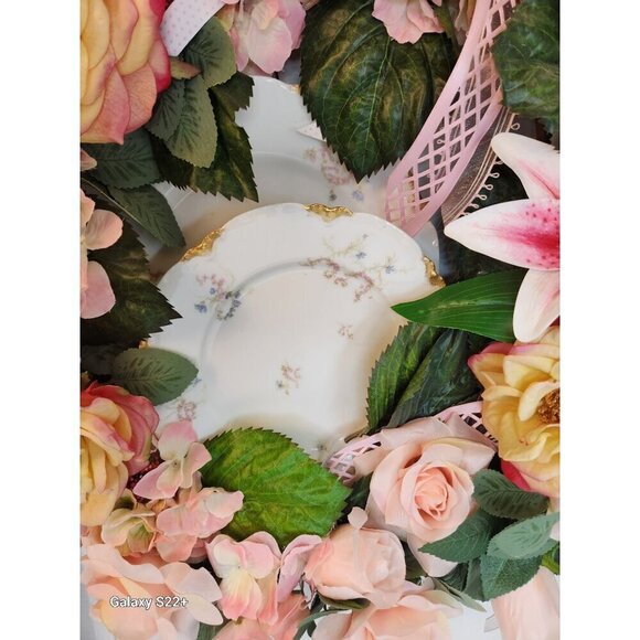 Pink Artificial Floral Wreath With Roses & Lilies For Home Decor - Picture 11 of 15